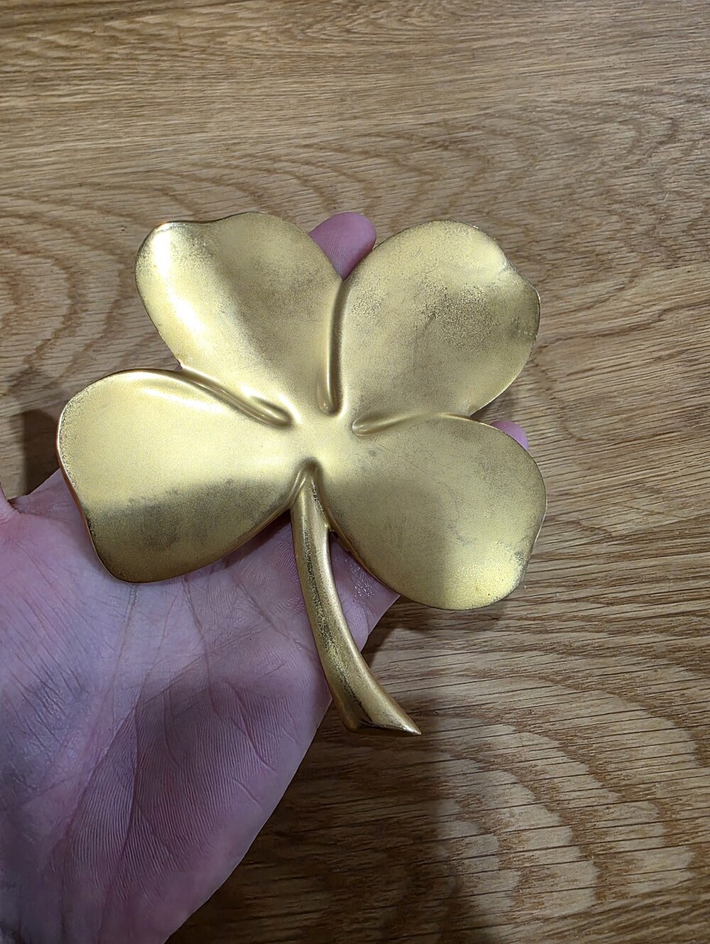 Vintage 24k Plated Gold Four-Leaf Clover By Gerity